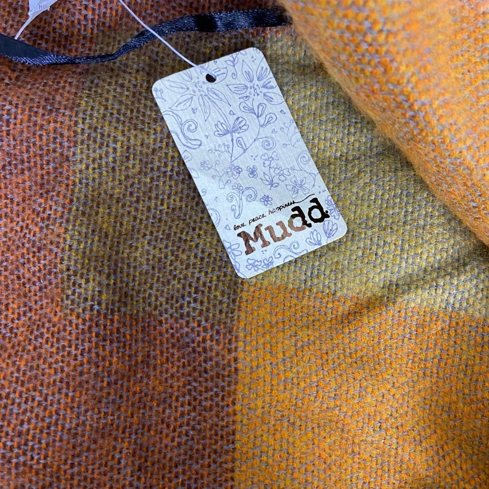 Mudd Womens Blocked Topper Vest  One‎ Size Rust Orange Colorblock Fringe NEW